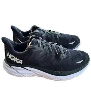 Womens Size 9B Hoka One One Clifton 8 Running Shoes Athletic Sneakers Black